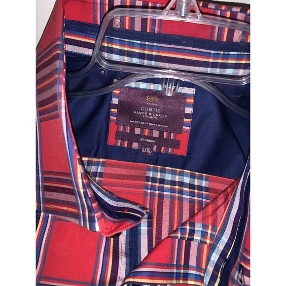 HAWES AND CURTIS Shirt Mens Long Sleeve Red Checkered Print Button Down Sz XXXL - Picture 5 of 6